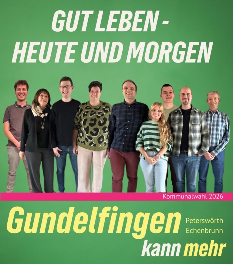 GRÜNE Gundelfingen treten mit eigener Liste zur Stadtratswahl an